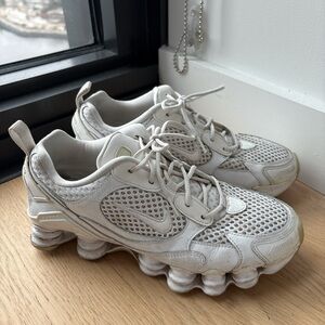 Nike Shox White Mesh Sneakers